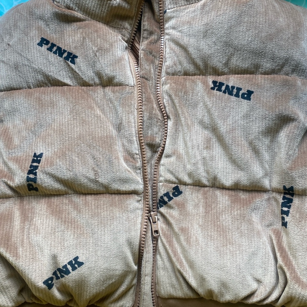 PINK Victoria's Secret Brown Puffer Vest